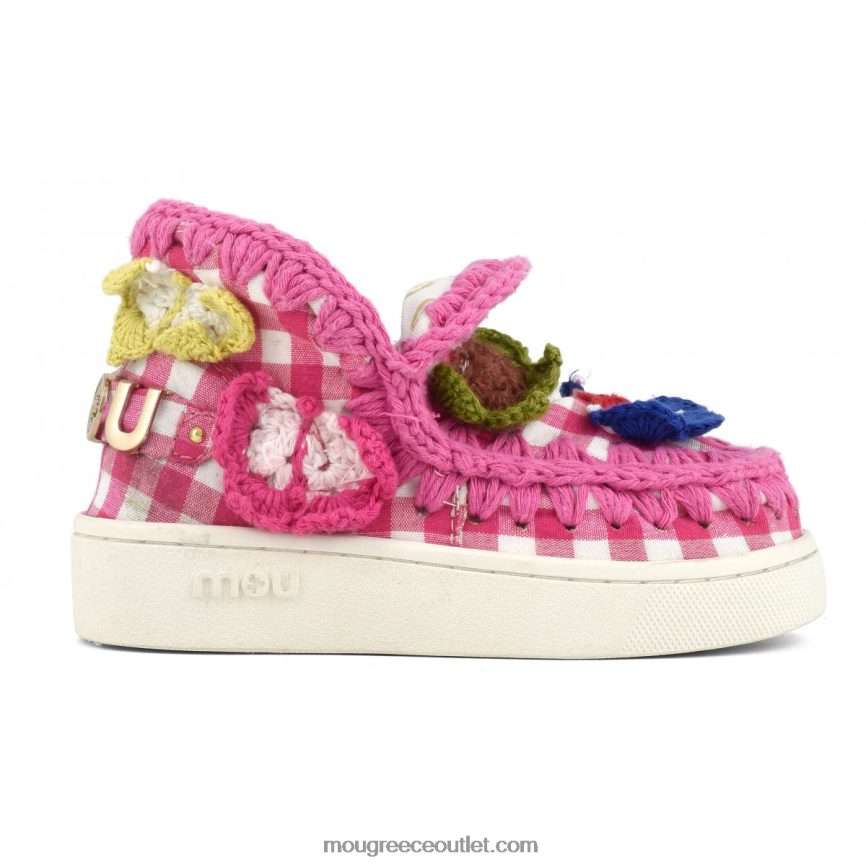 γρ Mou παιδιά καλοκαιρινά sneaker εσκιμώοι πεταλούδες με κροσέ ροζ επιταγές 4820DN785